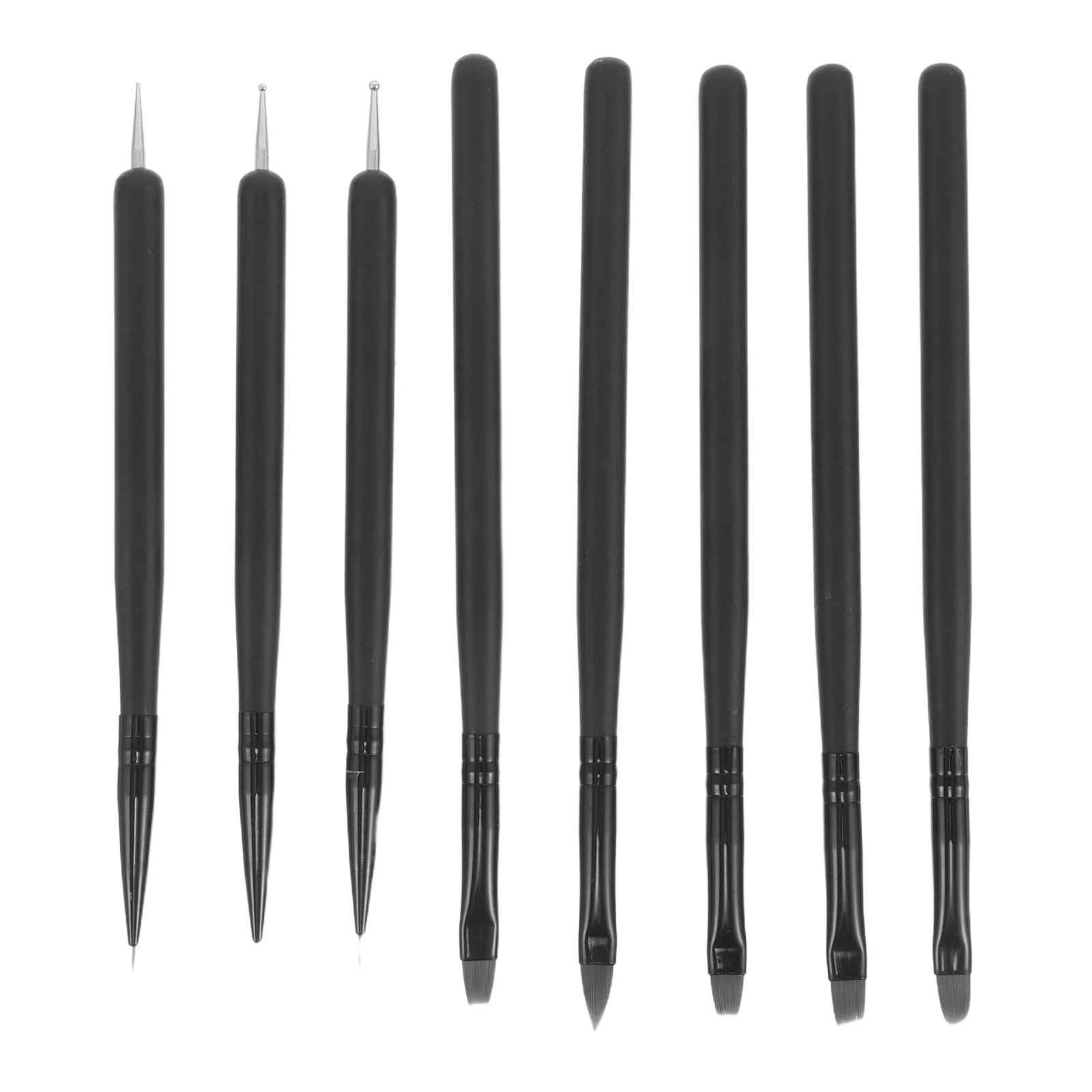 

8 шт. набор кистей для дизайна ногтей, черная деревянная ручка, двусторонняя подводка, точечная ручка, инструменты для рисования ногтей, живописи, гель-лака, детализации