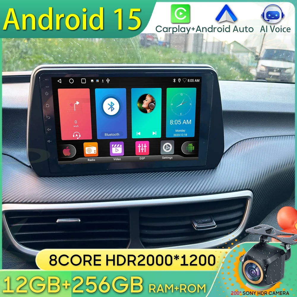 

Android 15 Car Radio For Hyundai TUCSON 2019 2020 2021 GPS Navigation Android Auto Carplay Wifi Display Video Screen No 2din DVD