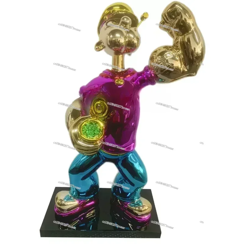 Electroplating Popeye Creative Decorative Ornament Sculpture Personality Outdoor Cartoon