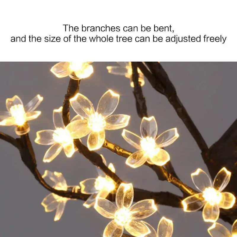 Cherry Blossom Desk Top Bonsai Tree Light, Decorative Warm White Light for Home Festival Party Wedding Christmas Indoor Outdoor