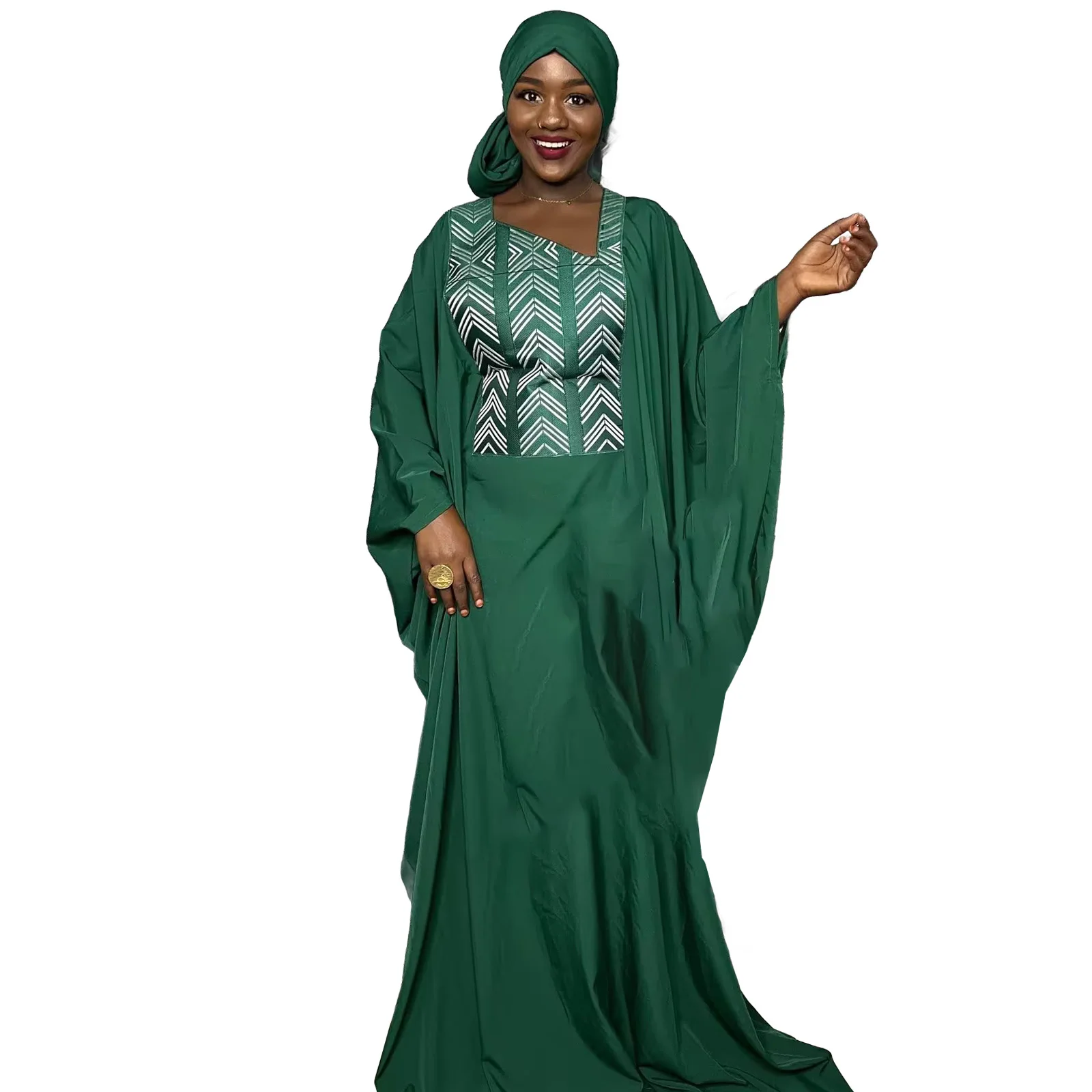 

African Dresses For Women Luxury Boubou Material Rich Embroidery Design
