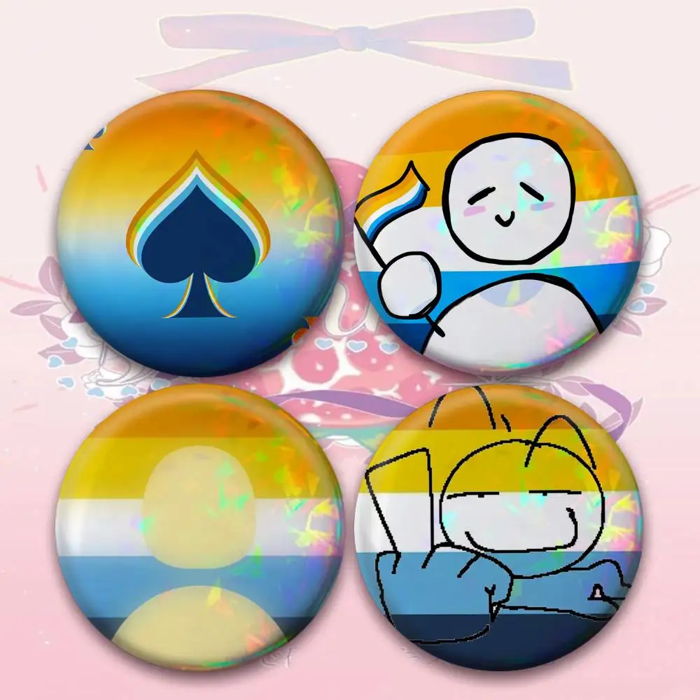 A-Aroace  Laser Badge Creative Pins Brooch for Bag Clothes Hat Decor Gifts Fans Collect