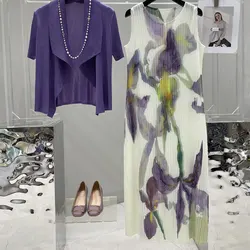 Elegant Fashion Harajuku Slim Fit Female Clothes Sets Loose Sweat All Match Solid Tops Women Sleeveless Vest Skirt Two Piece Set