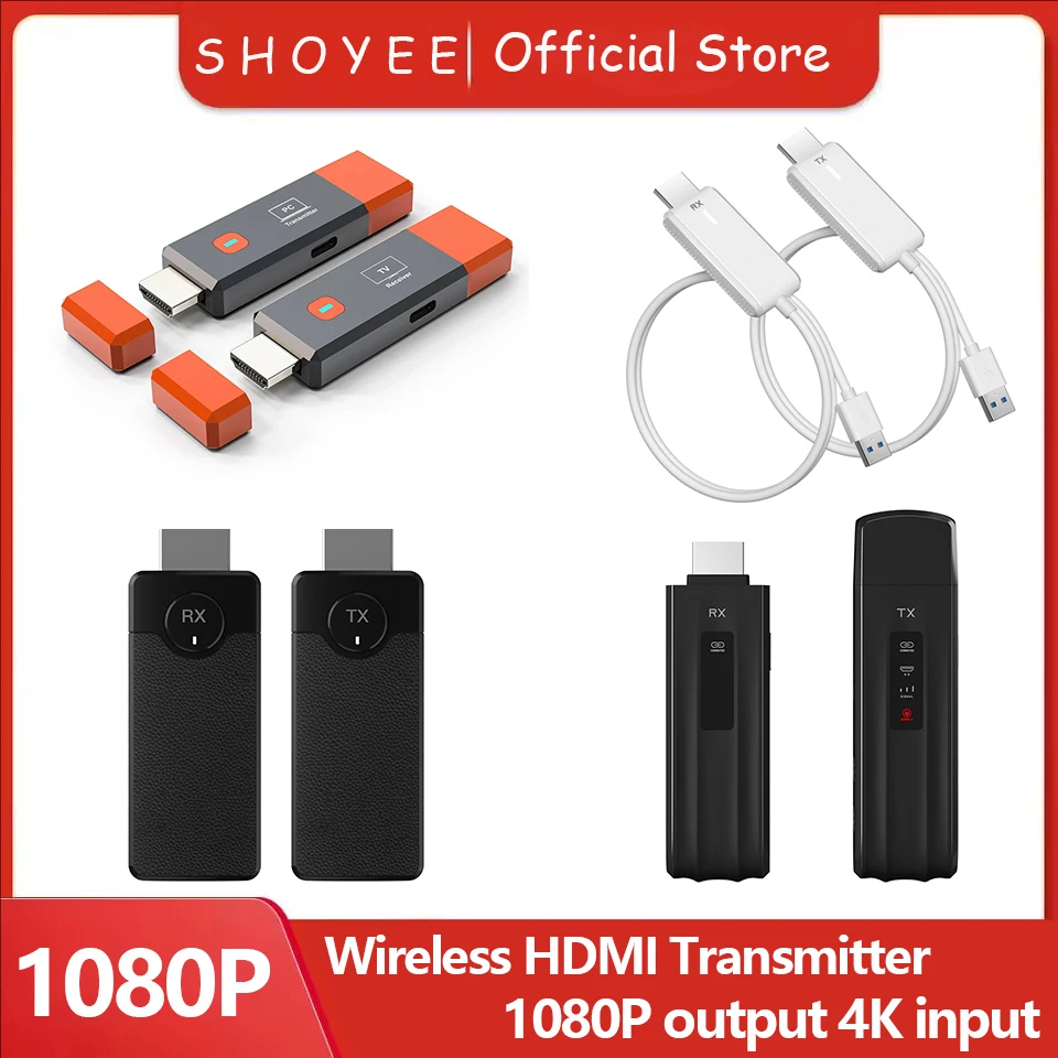 

1080P 50M Wireless Video Audio Transmitter Receiver Extender Display Adapter Dongle For TV Box Monitor Projector PC
