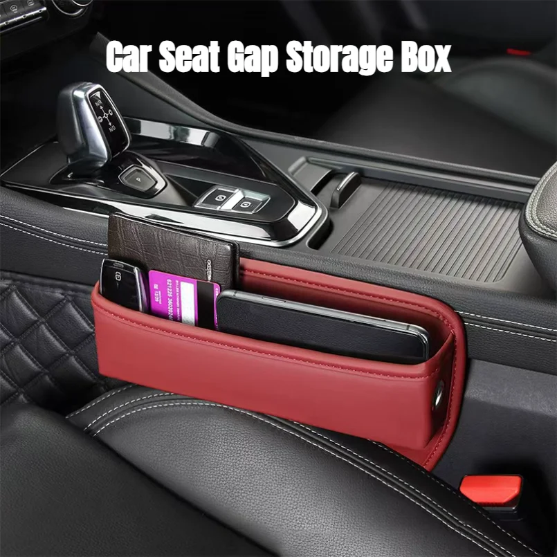 Boîte de rangement universelle en cuir pour l'espace entre les sièges de voiture, organiseur latéral de console centrale, pochette multifonctionnelle pour combler les espaces
