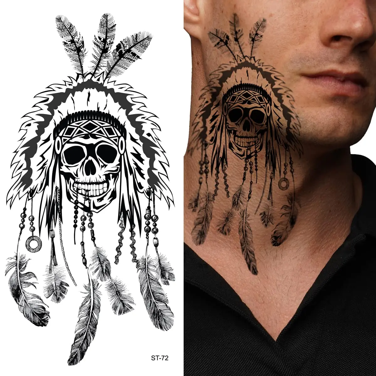 

Temporary Tattoos for Kids - Tribal Skull Design