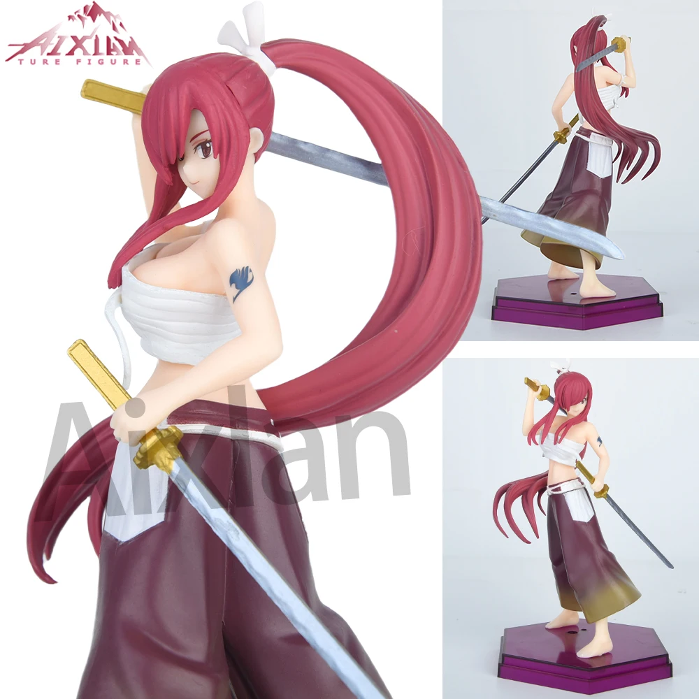 Aixlan Erza Scarlet Figure 19cm Demon Blade Red Sakura Non PVC Action Figure Amine Birthday Gift Collectible Figurine