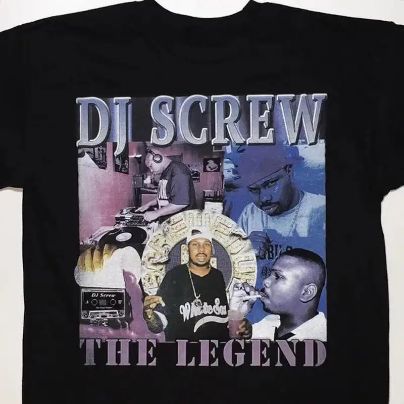 Vtg Dj Screw Star Heavy Cotton Black All Size T Shirt Sg185