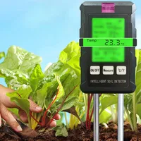 6-in-1 Digital Moisture PH Fertility Soil Sensor Temperature Sunlight Humidity Soil Detector Indoor Garden Plant Soil Tester