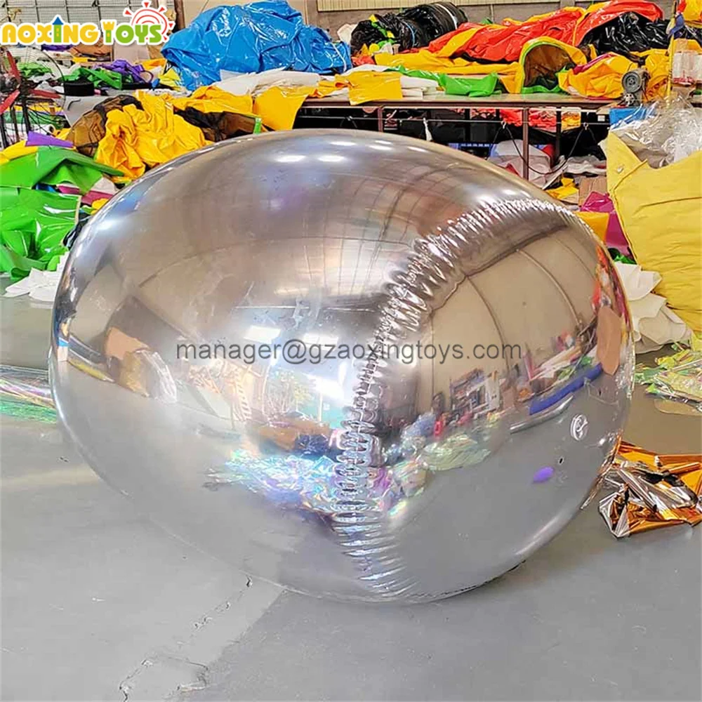 1x0.8m Giant Inflatable Mirror Cylinder Hanging Ball For Ground Wedding Party Stage Advertising Decoration Events