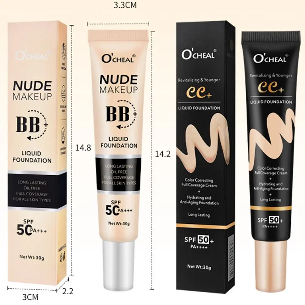 New Waterproof Liquid Foundation Oil-Control Matte Face Foundation Cream Sweat Proof Natural Foundation Concealer Cream