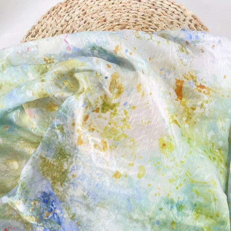 High Quality Chinese Style Erleichterung Jacquard Chiffon Tulpe Gewebe Vintage Kleid Flower Gemalde Gewebe Designer Cloth New