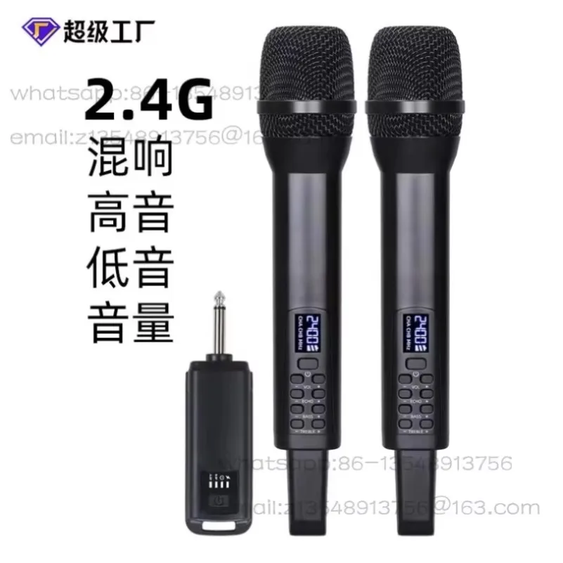 D100 + N24 Live Performance Wireless Microphone Set KTV Singing Reverb Sound Card Tuning Microphone Charging Model