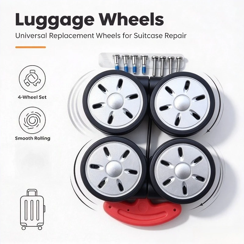 Luggage Caster Wheels, Universal Replacement Suitcase Wheels Accessories for Travel Trolley Case Repair