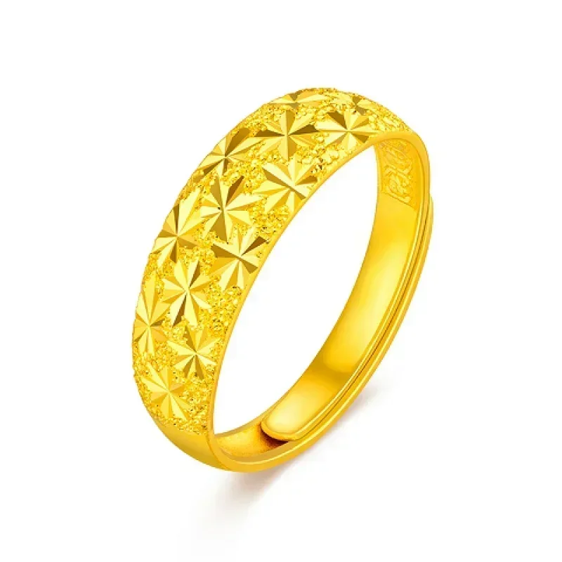 Pure 9999 24k real gold ring solid model full star gold ring to attract wealth and prosperity solid gold ring