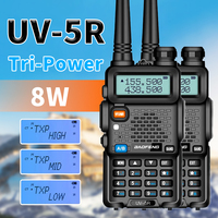 2PCS Baofeng UV-5R Walkie Talkie set 5W/8W Vhf Uhf FM Radio Dual Band Ham 128CH portable long range Two Way Radio Handheld