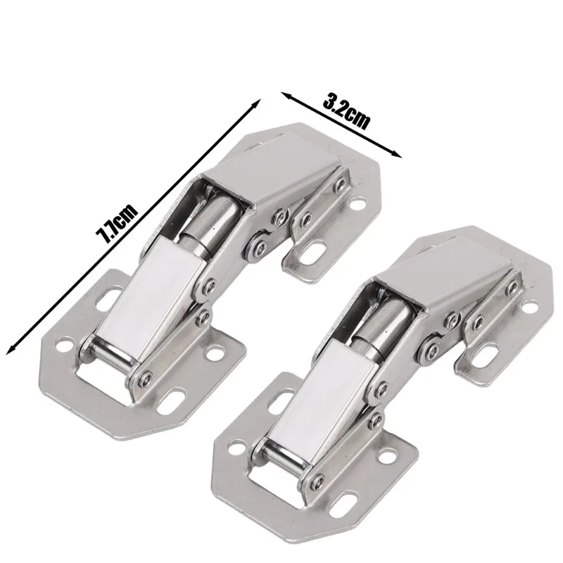 2/10Pcs 90 Degree Steel Cabinet Hinges No-Drilling HoleHydraulic Buffer Hinge Kitchen Cabinet Cupboard Hinges Furniture Hardware