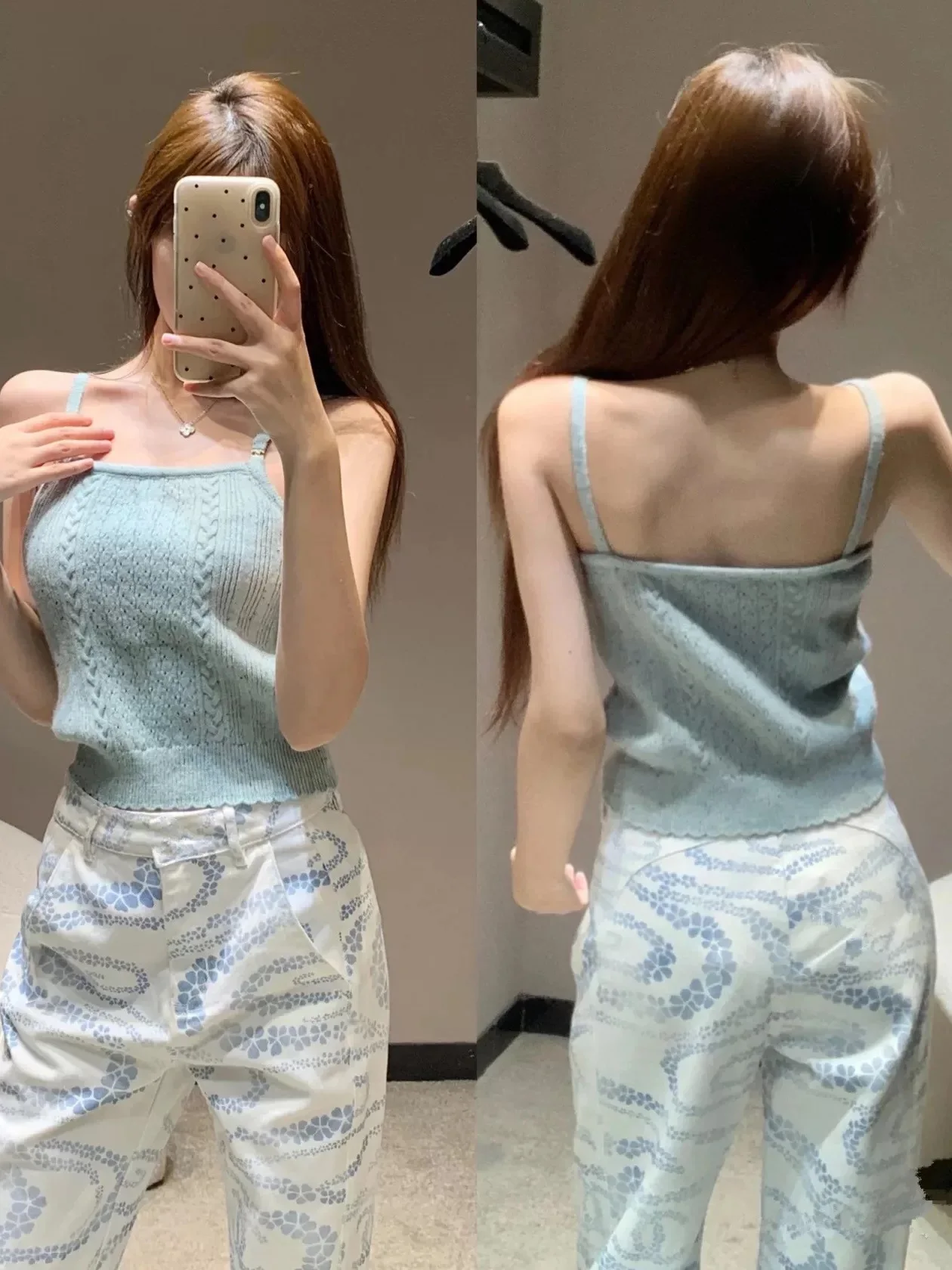 جينز نسائي أبيض مطبوع عالي الخصر وواسع الساق كوري مستقيم فضفاض غير رسمي متعدد الاستخدامات للخريف بنطلون موضة شارع العليا الجديد #4