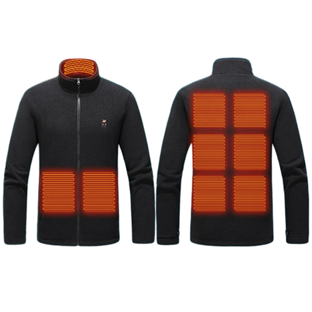 9 Heated Area Heating Jacket USB Charging Heated Jacket Waterproof Heated Insulated Jackets 3 Gear Temperature for Hiking Skiing