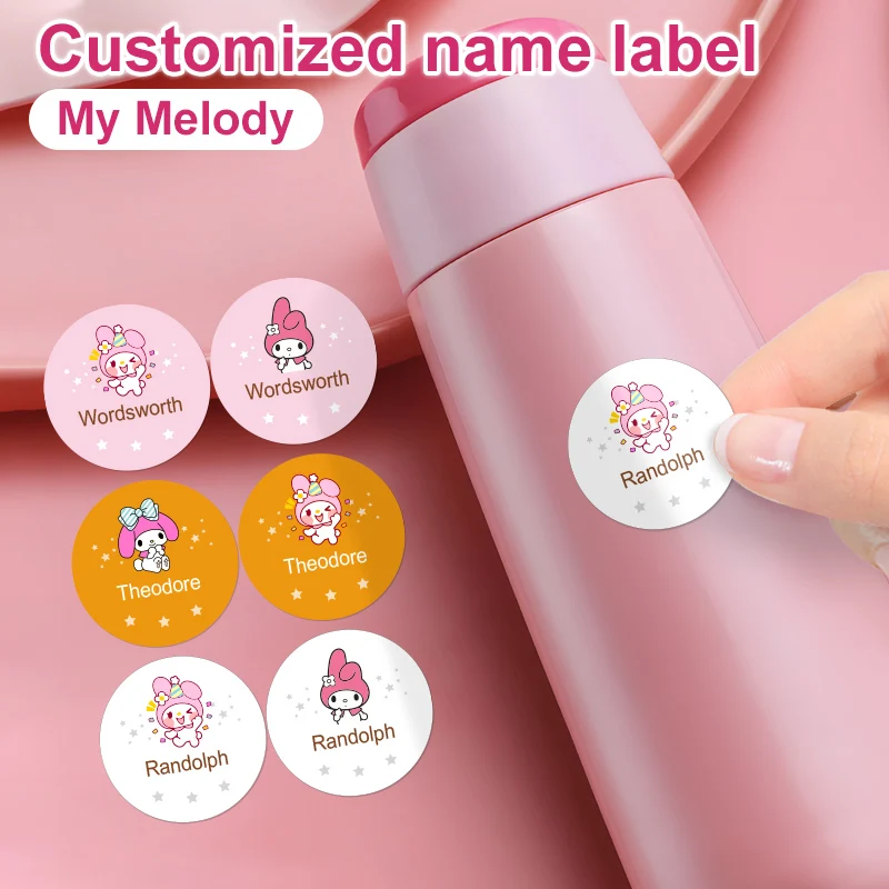 

Пользовательские наклейки с именем My Melody — милые мультяшные этикетки для поделок, ноутбуков, телефонов, бутылок с водой, самоклеящиеся прочные клейкие