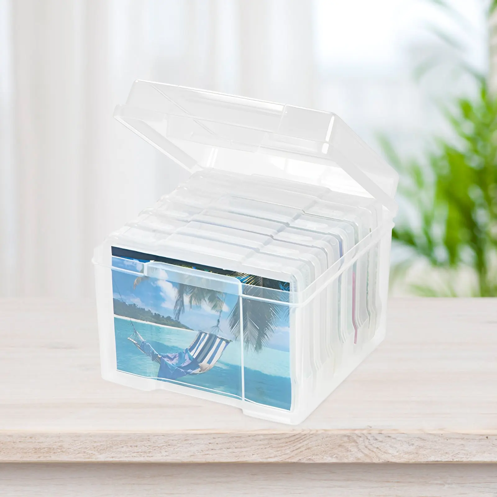 6Pcs Lightweight Transparent PP Card Storage Box for Greeting Cards Postcards Photos Prevent Wrinkle Damage Desktop Finishing