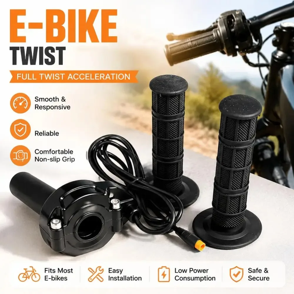 AliExpress NONE 3 Pin Ebike Full Twist Throttle Ebike Throttle Kit 12V-72V Waterproof Quick Twist Throttle for Macfox X1 HappyRun