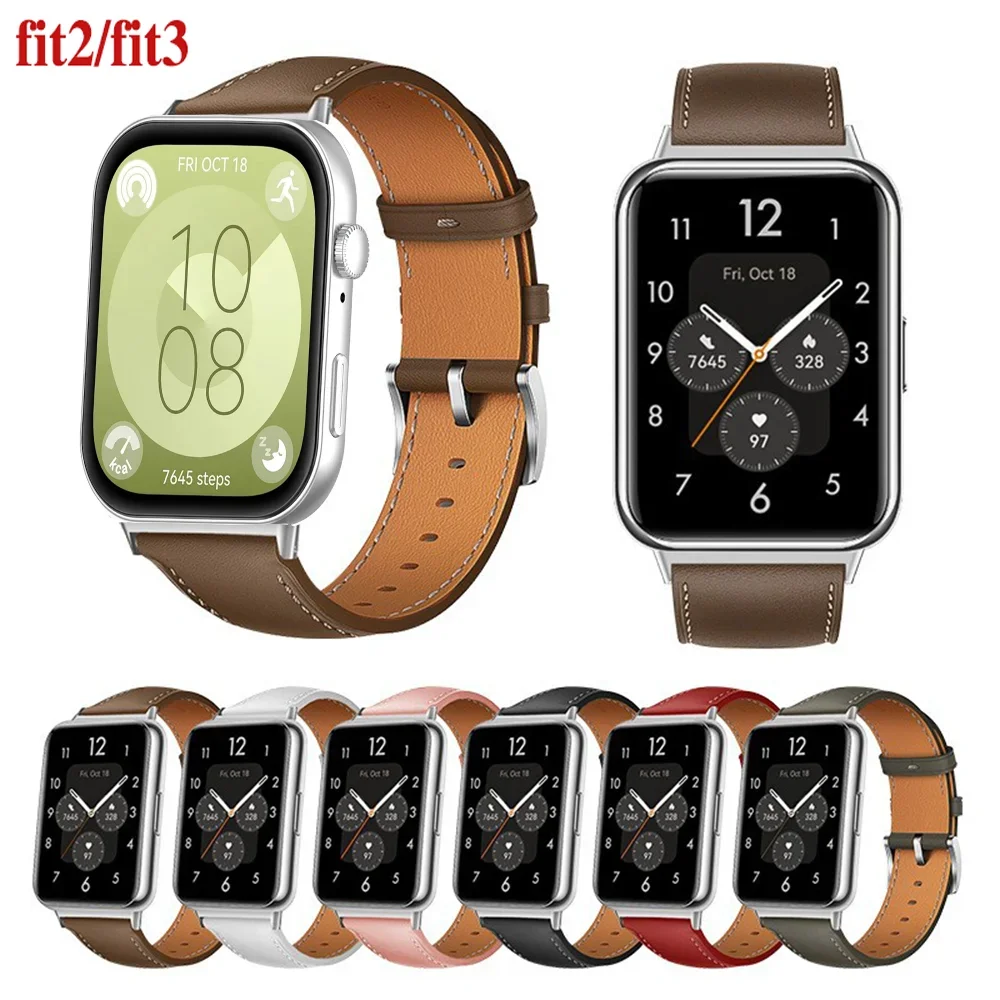 Leather Band For Huawei Watch Fit 3 Smartwatch Strap Replacement Sport Wristband retro fit/fit3 Bracelet Huawei Fit2 Accessories