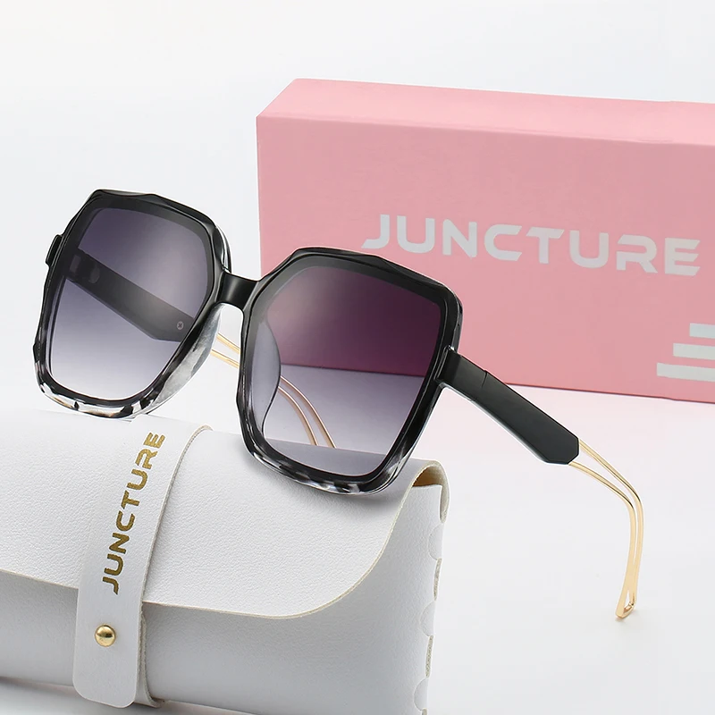 JUNCTURE Mode Frauen Sonnenbrille Dress Up Sonnenbrille Großen Rahmen Gradienten Dame Gläser Party Urlaub Geschenke Sonnenbrille für Frauen