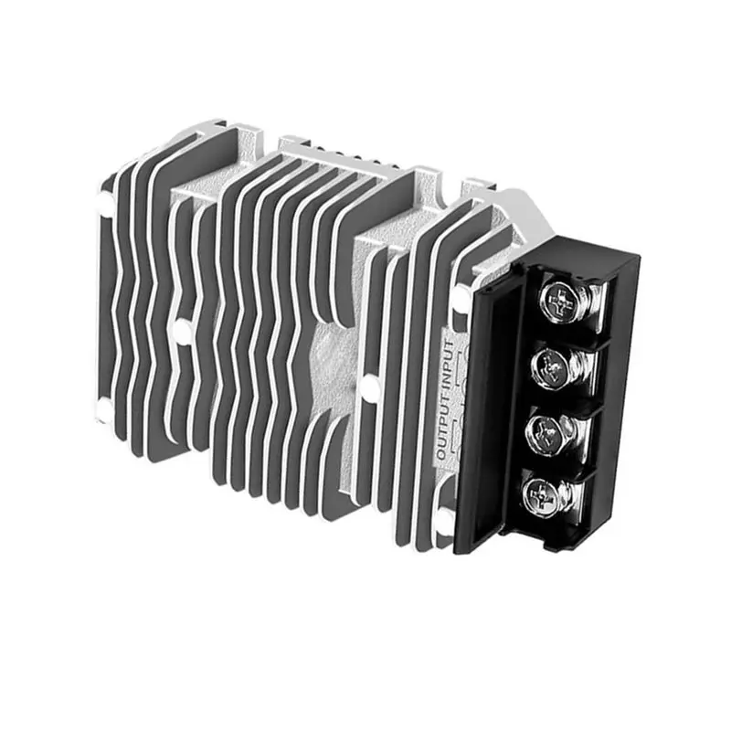 AS95 24V to 12V 60A 720W DC-DC Step-Down Converter Aluminum Alloy Waterproof IP67 for Truck for Golf Cart Boat