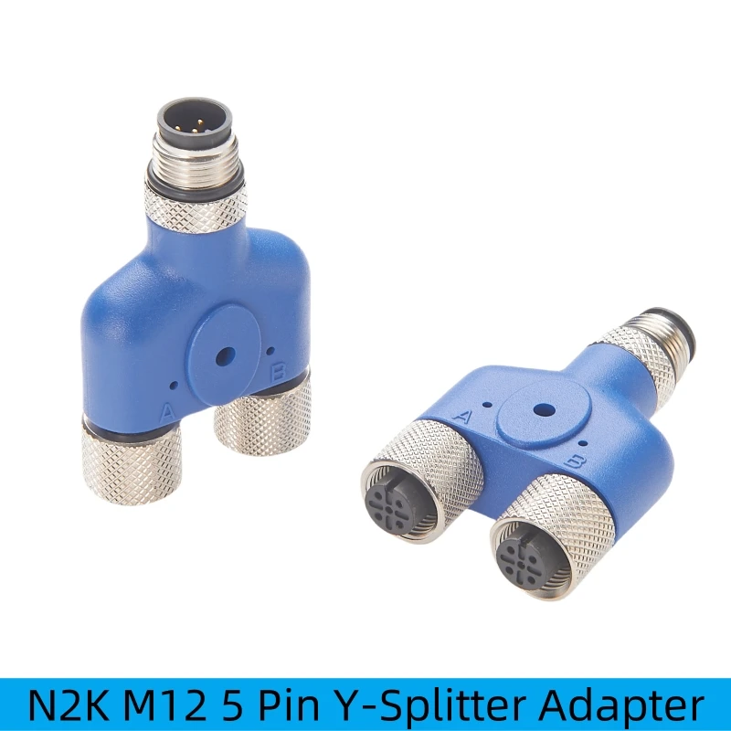 NMEA 2000 Multiport M12 5 Pin A Code Male to Female Waterproof Y Splitter Coupler Aviation Sensor for CAN BUS CANOpen Actuator