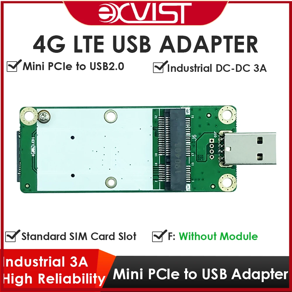 

4G LTE Industrial Mini PCIe to USB Adapter W/SIM Card Slot For WWAN/LTE 3G/4G Wireless Module