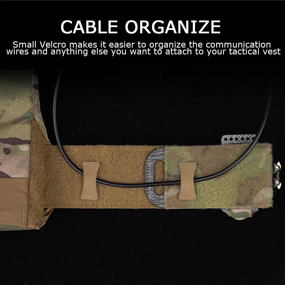8 PCS Tactical Cable Harness for Helmet Headset Walkie Talkie Power Line Cable Hook Loop Sticker Storage Organizer Holder