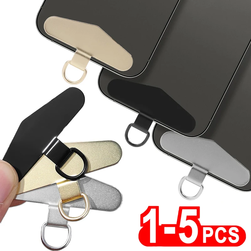 1/3/5PCS Stainless Steel Phone Lanyard Patch Ultra-thin Cellphone Lanyard Accessories Safety Connecter Metal Piece All Metal Pad