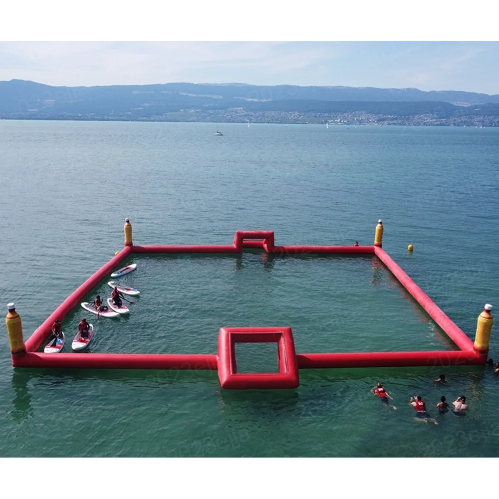 Inflatable Water Floating Pitch Inflatable Water Polo Soccer Field Air Pitch Sport Arenapromote sales