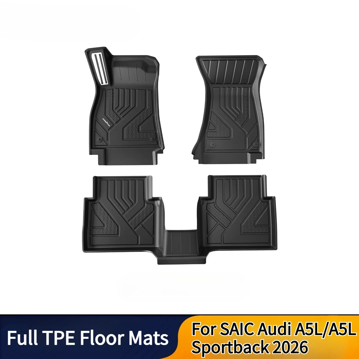 For SAIC Audi A5L/A5L Sportback 2026 High-Sided Full TPE Floor Mats Waterproof Wear-Resistant Double-Layer Carpet Accessories