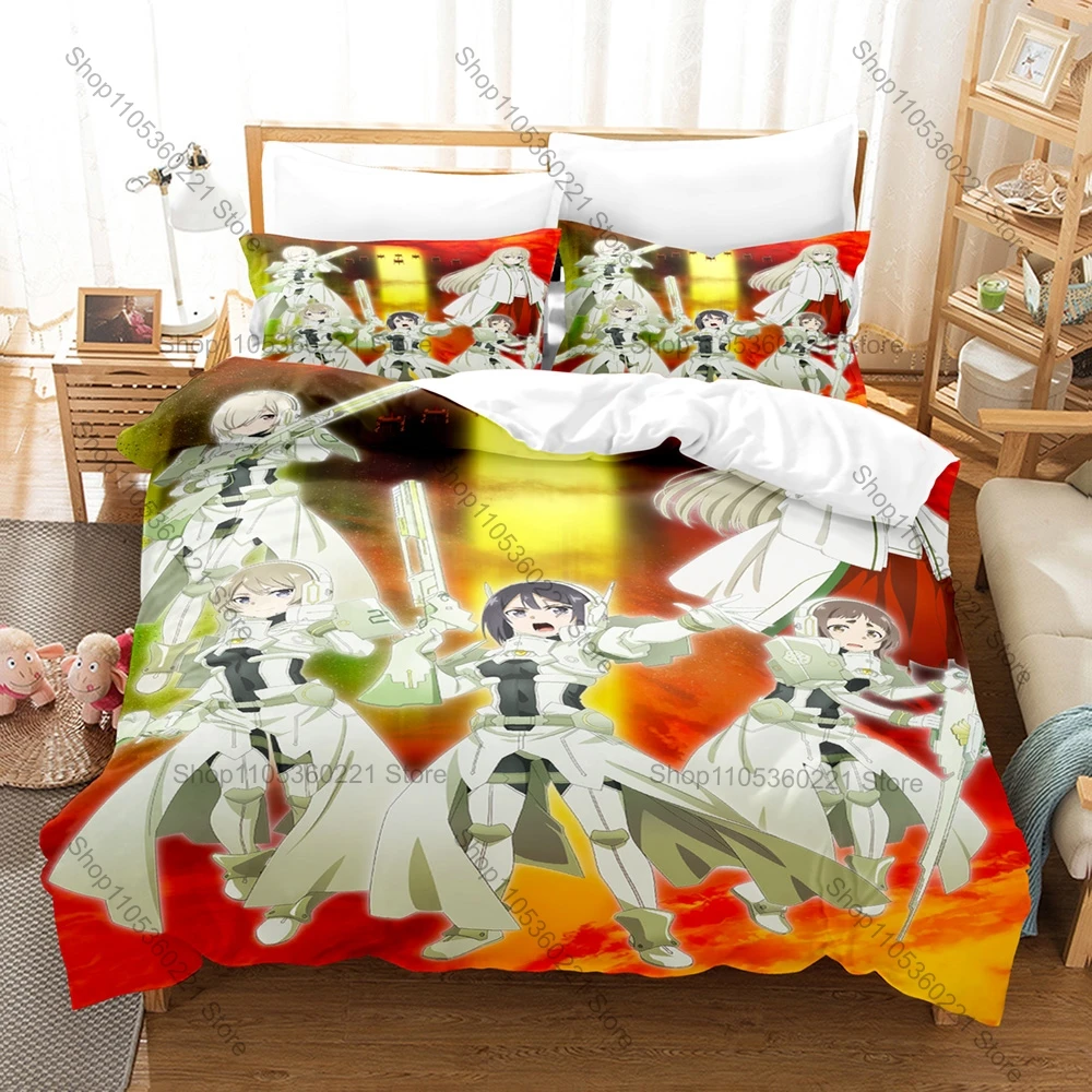 Anime Yuki Yuna is a Hero 3 Pcs Bedding Set Cute Print Bed Linen For Dorm & Gift