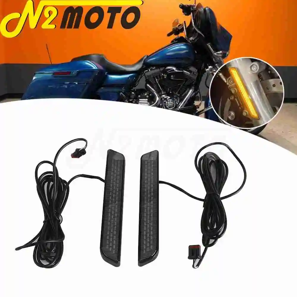 

Передняя вилка амортизаторы для Harley Touring Street Glide FLHX FLHXS мотоциклетные светодиодные указатели поворота 2014-2025