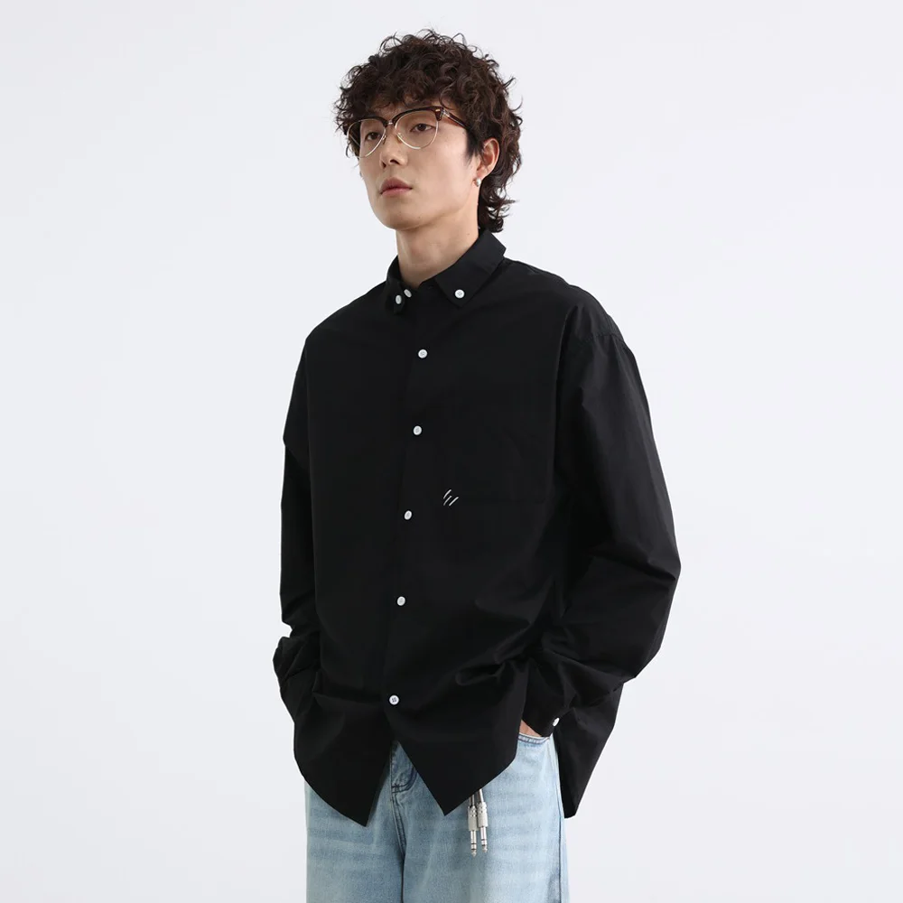

Autumn Men Japanese Korean Streetwear Fashion Loose Casual Long Sleeve Pure Cotton Shirt Campus Boys Oversize Shirts Blouses