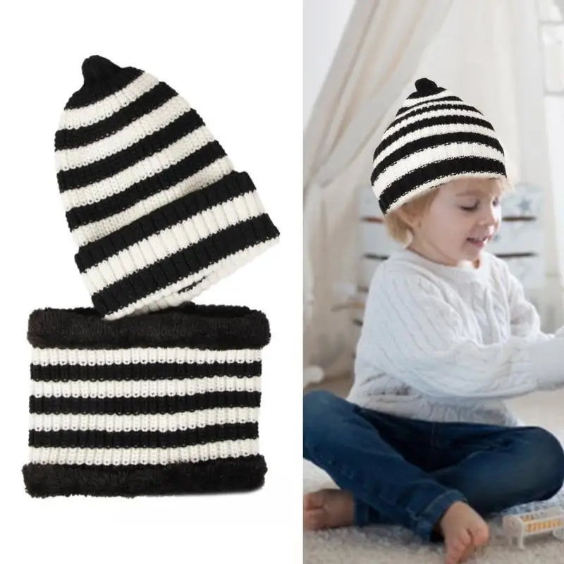 

Boy & Girls Winter Accessory Set with Knit Caps Gloves & Scarf Child Essential Winter Knitwear Excellent for Keep Warm