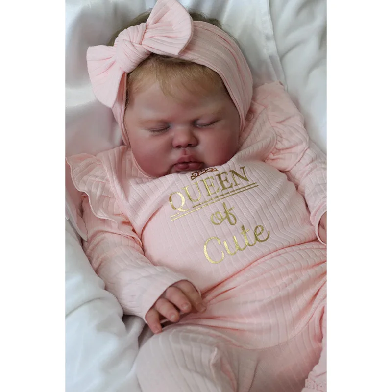 

24Inch Bebe Reborn Doll Sleeping Pickle with Rooted Hair Soft Lifelike Reborn Baby Dolls 3D Painted Skin Muñeca Reborn Bebe Toys