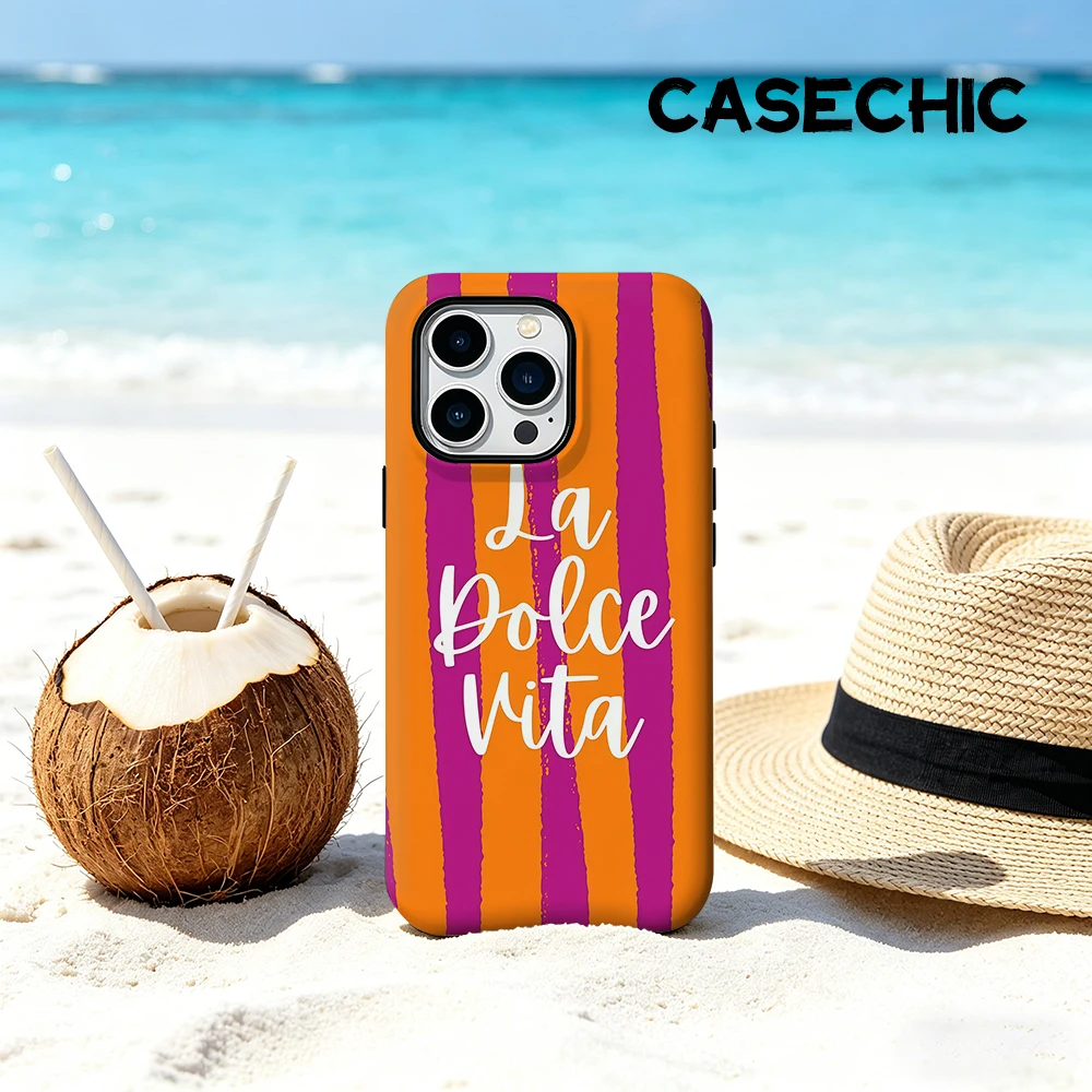 Funda CaseChic Mate con Bumper para Magsafe, Compatible con iPhone 17 16 15 14 Plus Pro Max, Resistente a Impactos, Carcasa Rígida de PC, Diseño Dolce Vita Charm