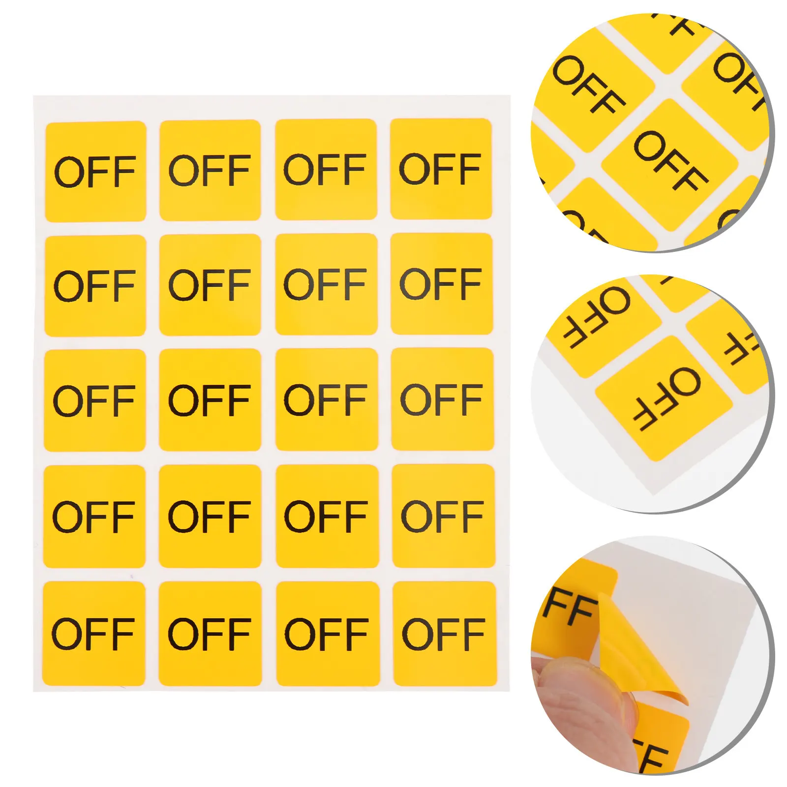 

20Pcs Device Switch Label Stickers PVC Caution Decals Easy Apply Removable Protective Home Office Device Stickers
