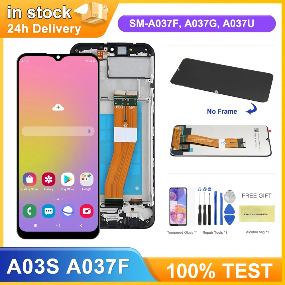 6.5“ inch A03S for Samsung A037F A037M A037G A037U A037W LCD touch screen digitizer assembly replacement, With Frame.