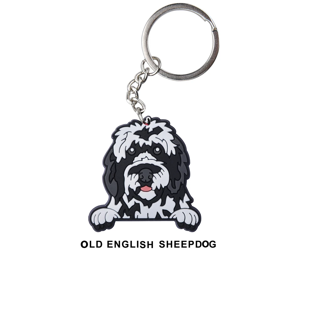 New Noble Cute Dogs Pomeranian Keychains Poodle Pug Keyrings Samoyed Schnauzer Key Chains Shar Pe Yorkshire Key Rings Kids Gifts