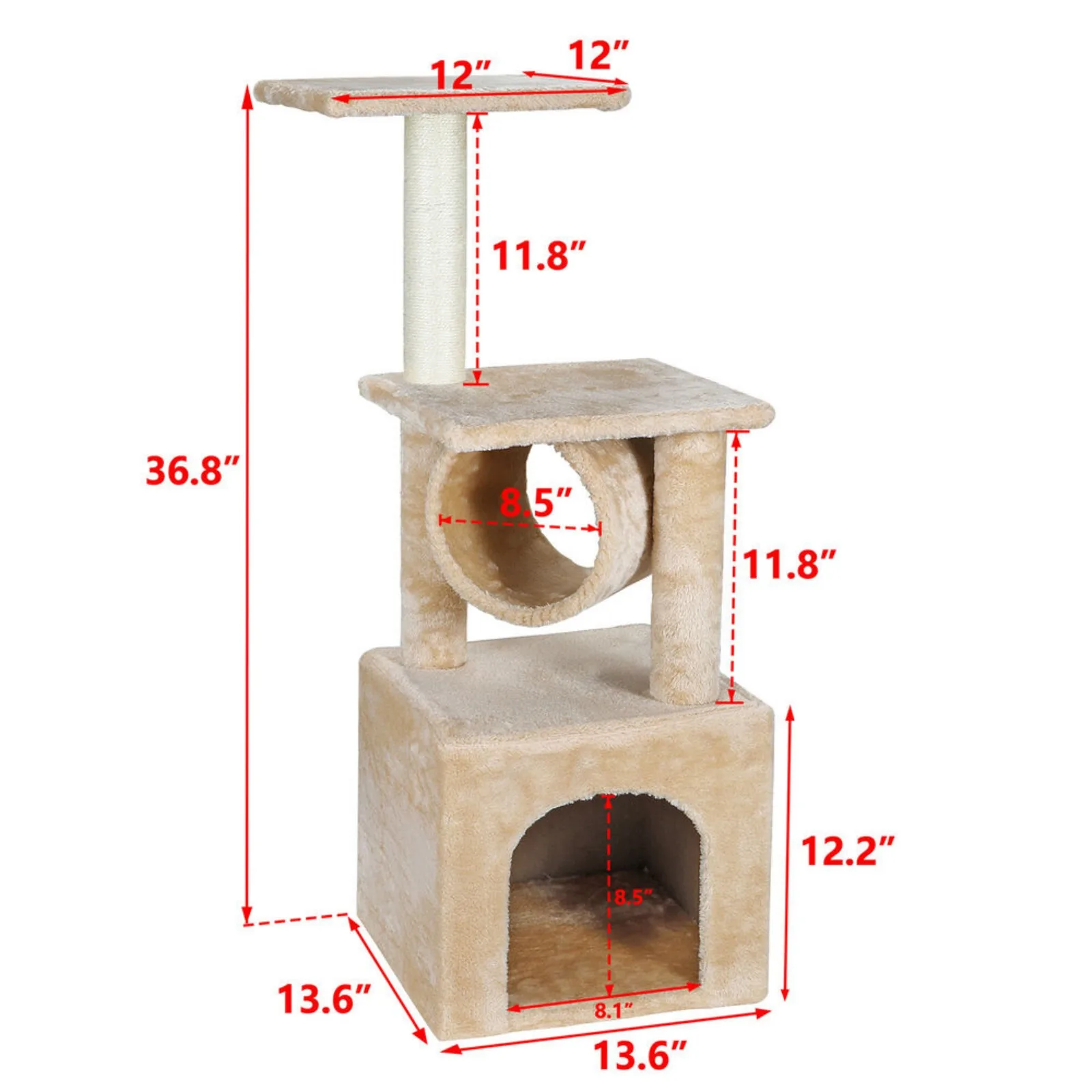 36 Inch Cat Tree Tower Activity Center Large Playing House Condo For Rest&Sleep United States