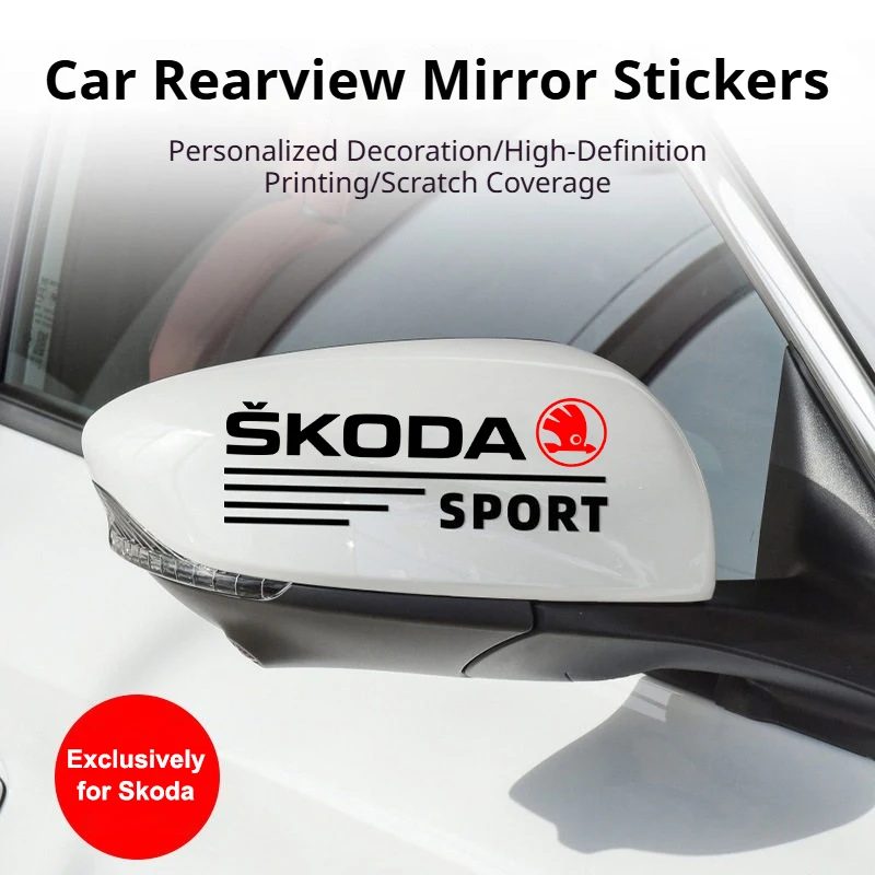 

2 Pack Car Stickers Rear View Mirror Side Decorative Decals for Skoda Octavia, Scala, Rapid, Kamiq, Kodiaq, Fabia, Superb, Karop