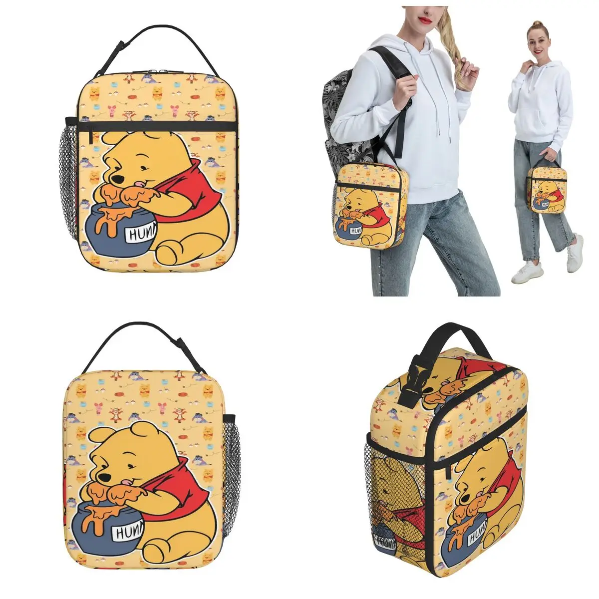 Winnie The Pooh Honey Thermal Insulated Lunch Bag for Work Portable Food Container Bags Cooler Thermal Food Box