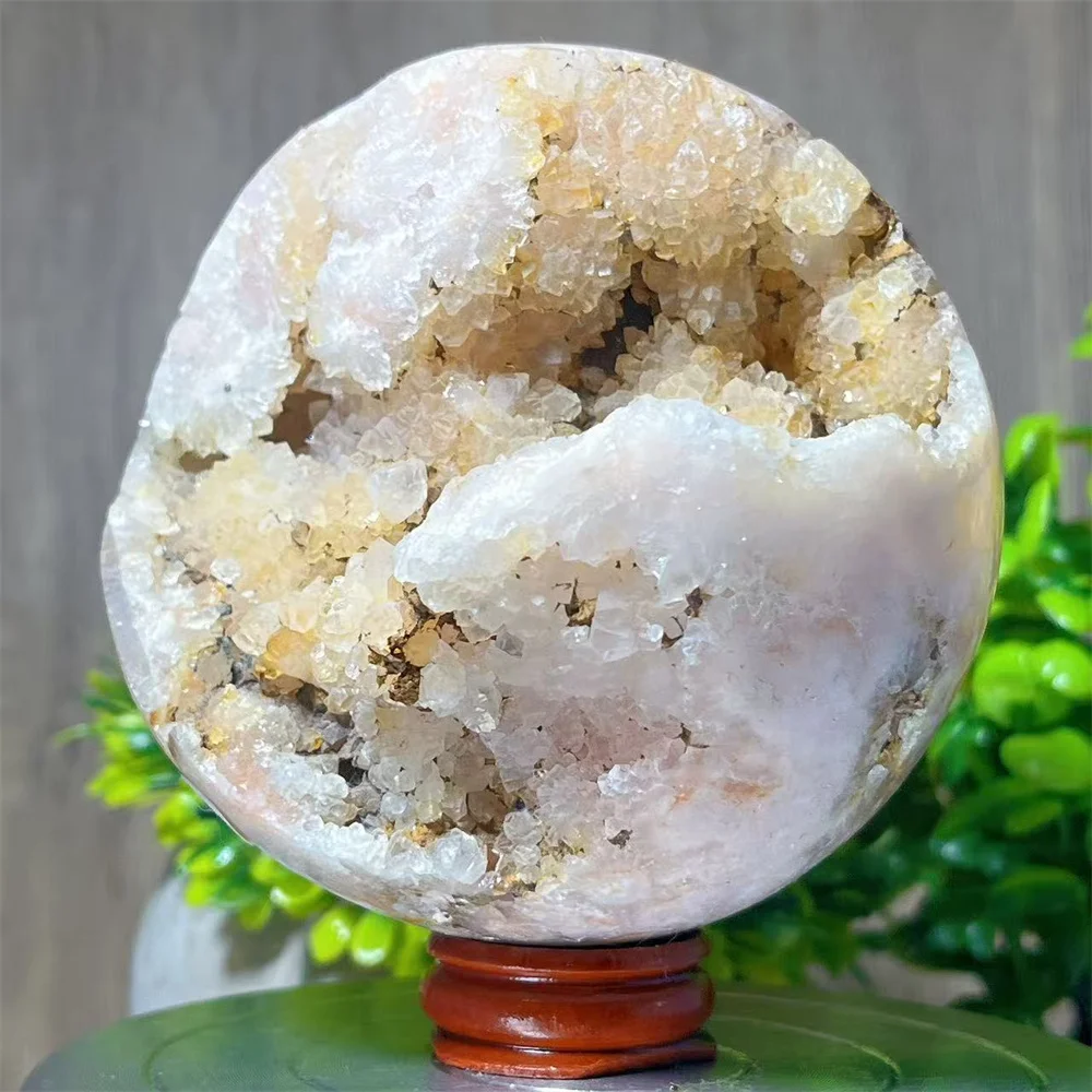

Pnk Amethyst Flower Agate Cluster Druzy Sphere Ball Pyrite Stone Quartz Minerals Spiritual Healing Reiki Home Decoration+Stand