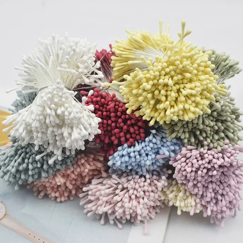 400Pcs Moulti Options Artificial Flower stamen Mini Pearl Floral pistil For Flower Arrangements and DIY Hearts Home Decoration