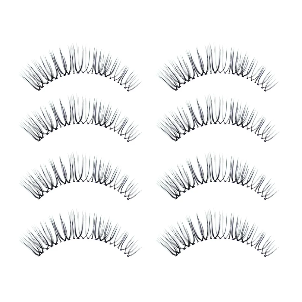 4 paia di ciglia finte naturali fatte a mano in fibra ciglia finte lunghe e spesse per trucco quotidiano per feste Estensione degli occhi Ciglia finte